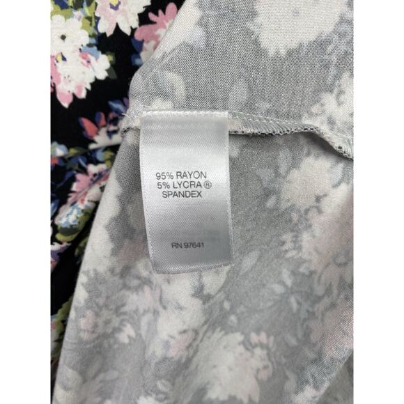 J Jill Wearever Maxi Dress Womens XL Black Floral Colorful Boho Sleeveless Knit - Picture 4 of 8